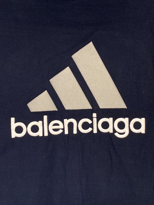 adidas（アディダス）adidas (アディダス) BALENCIAGA (バレンシアガ) オーバーサイズTシャツ ネイビー サイズ:2の古着・服飾アイテム