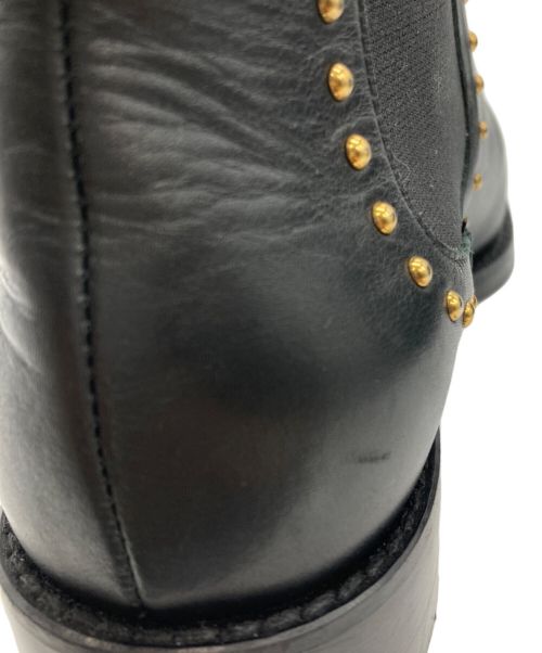 FABIO RUSCONI（ファビオルスコーニ）FABIO RUSCONI (ファビオルスコーニ) ローヒールスタッズサイドゴアブーツ ブラック サイズ:37の古着・服飾アイテム