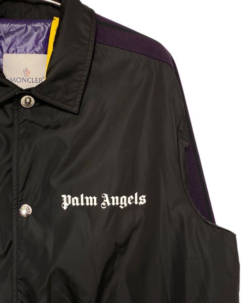 MONCLER（モンクレール）MONCLER (モンクレール) Palm Angels (パーム エンジェルス) ロゴプリントコーチブルゾン ブラック サイズ:1の古着・服飾アイテム