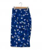 ALTUZARRAアルチュザラ）の古着「フラワープリントサイドスリットスカート」｜ブルー