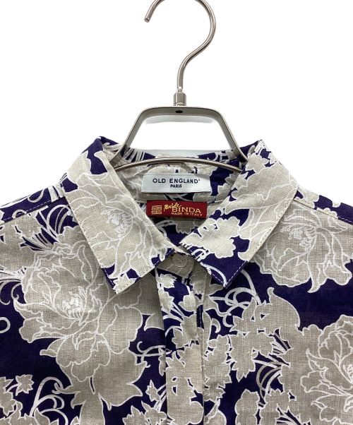 OLD ENGLAND（オールドイングランド）OLD ENGLAND (オールドイングランド) リネンシャツワンピース ネイビー サイズ:36の古着・服飾アイテム
