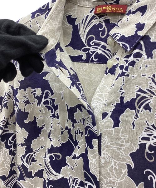 OLD ENGLAND（オールドイングランド）OLD ENGLAND (オールドイングランド) リネンシャツワンピース ネイビー サイズ:36の古着・服飾アイテム