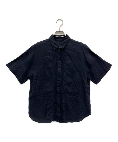 MACKINTOSH LONDON（マッキントッシュ ロンドン）MACKINTOSH LONDON (マッキントッシュ ロンドン) コンパクトブロード麻フロントタックシャツ ブラック サイズ:38の古着・服飾アイテム