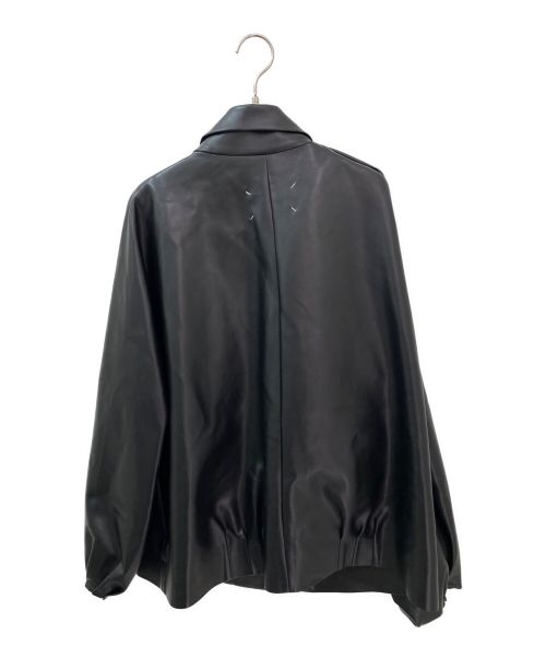Maison Margiela（メゾンマルジェラ）Maison Margiela (メゾンマルジェラ) Faux Leather Pussy Bow Jacket ブラック サイズ:38の古着・服飾アイテム