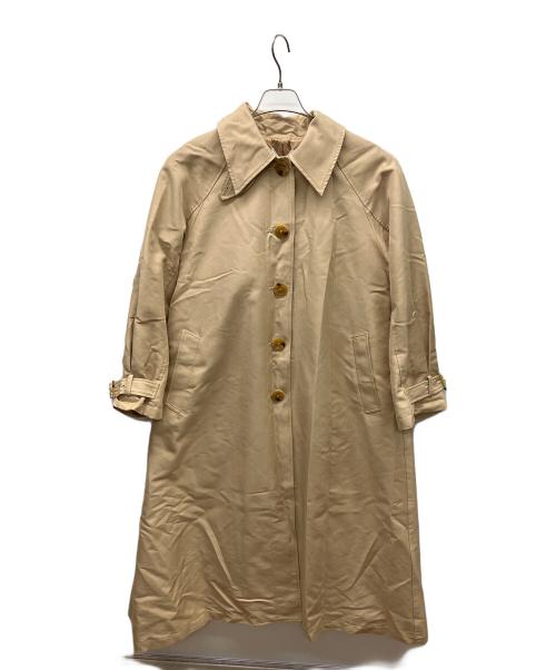 FRAY ID（フレイ アイディー）FRAY ID (フレイ アイディー) スリーブタックステンカラーコート ベージュの古着・服飾アイテム