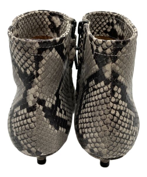 PELLICO（ペリーコ）PELLICO (ペリーコ) パイソン柄ポインテッドショートブーツ グレー×ブラック サイズ:36の古着・服飾アイテム