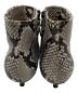 中古・古着 PELLICO (ペリーコ) パイソン柄ポインテッドショートブーツ グレー×ブラック サイズ:36：3000円