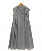 THREE DOTSスリードッツ）の古着「コットンローン タックドレス」｜ブルー