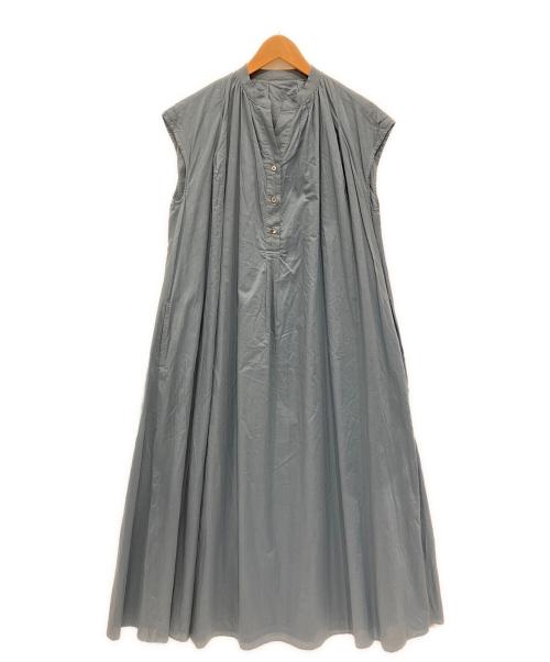 THREE DOTS（スリードッツ）THREE DOTS (スリードッツ) コットンローン タックドレス ブルー サイズ:XSの古着・服飾アイテム