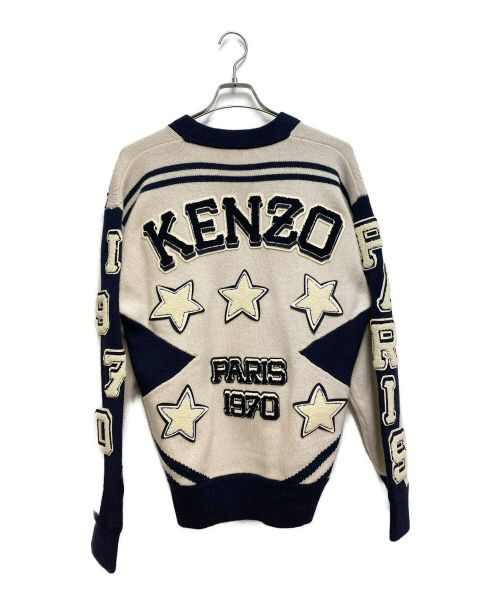 KENZO（ケンゾー）KENZO (ケンゾー) アップリケプルオーバー ベージュ×ネイビー サイズ:Mの古着・服飾アイテム