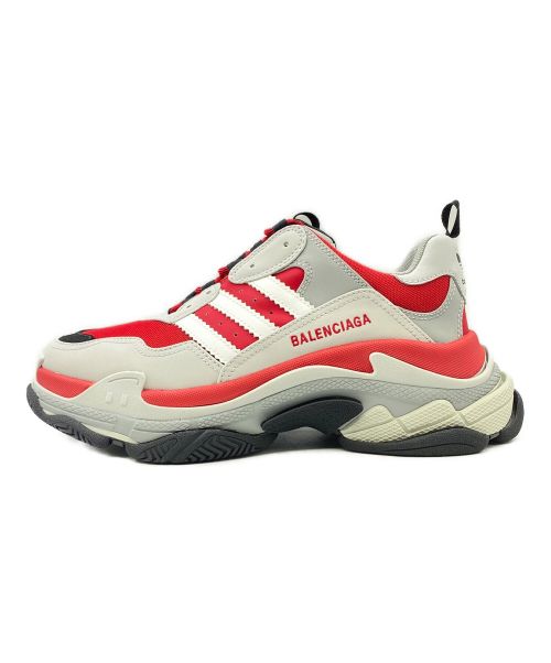 adidas（アディダス）adidas (アディダス) BALENCIAGA (バレンシアガ) TRIPLE S レッド×グレー サイズ:43の古着・服飾アイテム