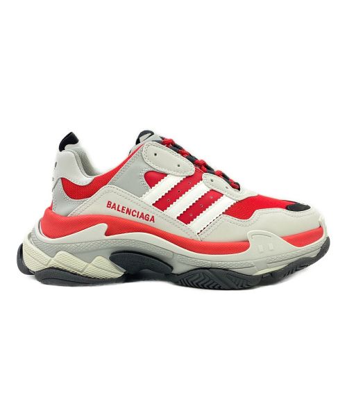 adidas（アディダス）adidas (アディダス) BALENCIAGA (バレンシアガ) TRIPLE S レッド×グレー サイズ:43の古着・服飾アイテム