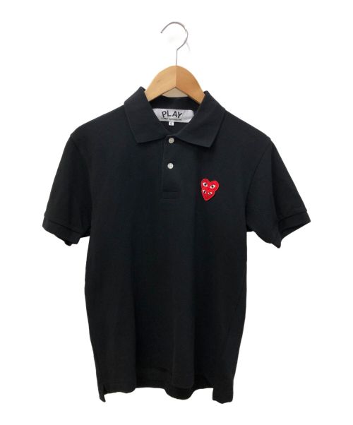 PLAY COMME des GARCONS（プレイコムデギャルソン）PLAY COMME des GARCONS (プレイ コムデギャルソン) ポロシャツ ブラック サイズ:Sの古着・服飾アイテム