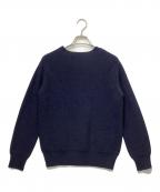 DRAWERドゥロワー）の古着「9Gウールカシミヤアゼ編みニット」｜ネイビー