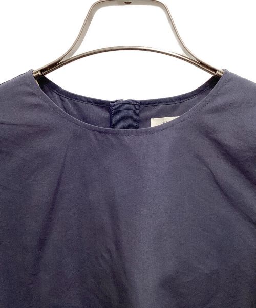 BLAMINK（ブラミンク）BLAMINK (ブラミンク) コットンシルクバックジップブラウス ネイビー サイズ:34の古着・服飾アイテム