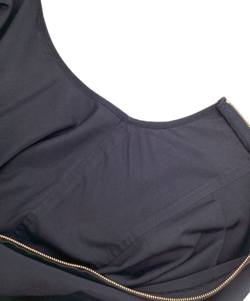 BLAMINK（ブラミンク）BLAMINK (ブラミンク) コットンシルクバックジップブラウス ネイビー サイズ:34の古着・服飾アイテム