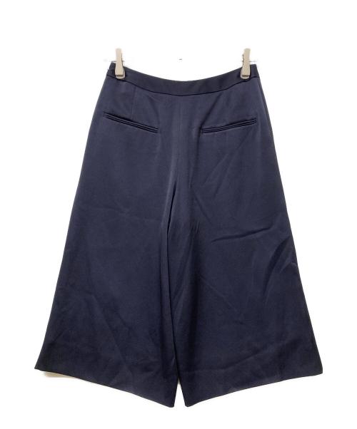 BACCA（バッカ）BACCA (バッカ) ジョーゼットサテン ミディストレートパンツ ネイビー サイズ:34の古着・服飾アイテム