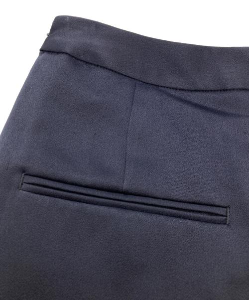 BACCA（バッカ）BACCA (バッカ) ジョーゼットサテン ミディストレートパンツ ネイビー サイズ:34の古着・服飾アイテム