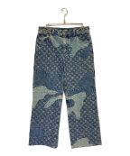 LOUIS VUITTON×NIGOルイ ヴィトン×二ゴー）の古着「MONOGRAM PATCHWORK REG DENIM」｜インディゴ