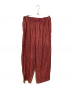 COMME des GARCONS HOMME PLUSコムデギャルソンオムプリュス）の古着「92SS エスニック期 転写プリントワイドパンツ/Archive」｜レッド×イエロー
