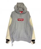 SUPREME×JUNYA WATANABE MANシュプリーム×ジュンヤワタナベマン）の古着「Box Logo Hoodie Customize」｜グレー×アイボリー
