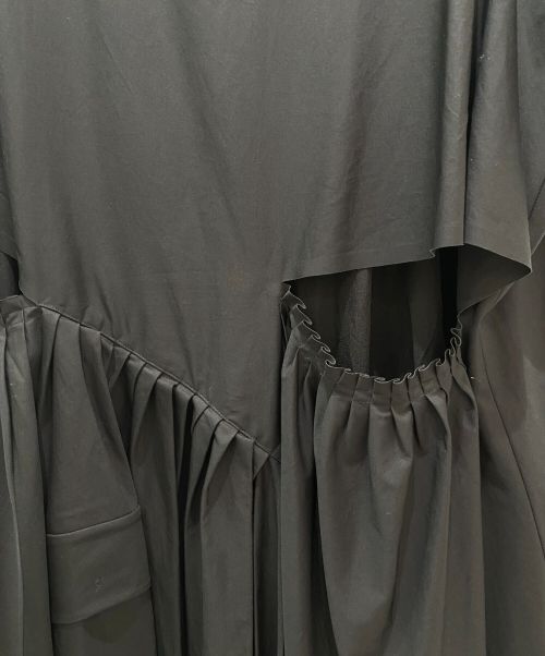 Maison Margiela（メゾンマルジェラ）Maison Margiela (メゾンマルジェラ) POPLIN RANDOM PLEATS DECORTICE DRESS ブラック サイズ:38の古着・服飾アイテム