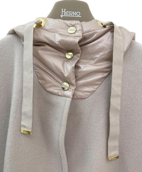 HERNO（ヘルノ）HERNO (ヘルノ) ダウンフーデットケープコート ベージュ サイズ:42の古着・服飾アイテム