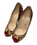 Christian Louboutinクリスチャン・ルブタン）の古着「オープントゥーパンプス」｜ブラウン