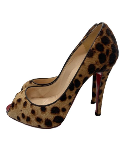 Christian Louboutin（クリスチャン・ルブタン）Christian Louboutin (クリスチャン・ルブタン) オープントゥーパンプス ブラウン サイズ:36 1/2の古着・服飾アイテム