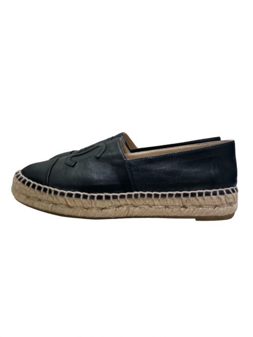 CHANEL（シャネル）CHANEL (シャネル) Coco Mark Espadrille Shoes ブラック サイズ:36の古着・服飾アイテム