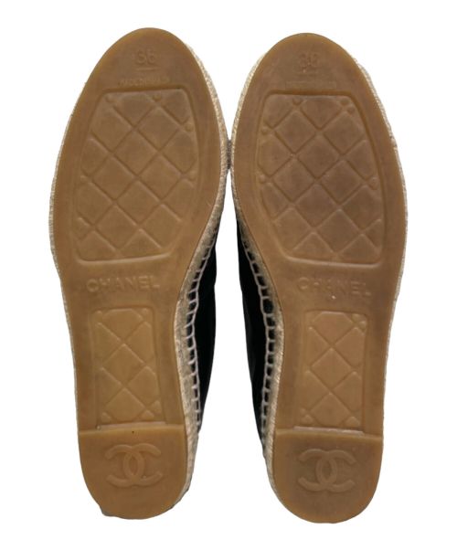 CHANEL（シャネル）CHANEL (シャネル) Coco Mark Espadrille Shoes ブラック サイズ:36の古着・服飾アイテム