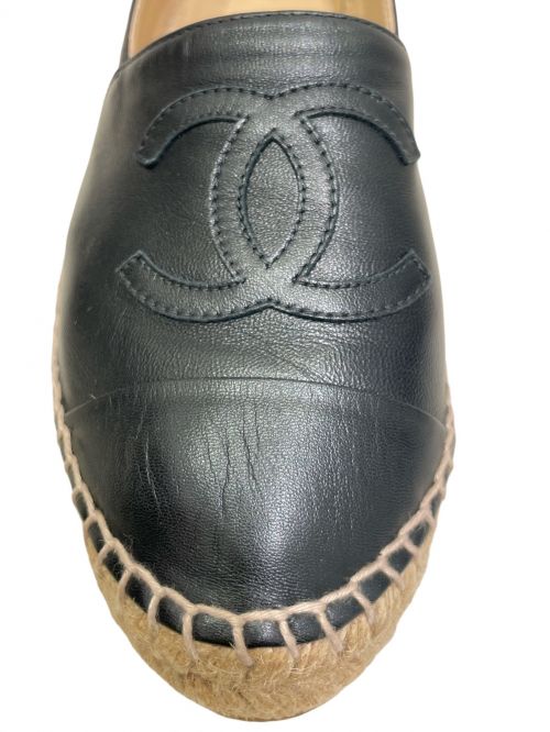 CHANEL（シャネル）CHANEL (シャネル) Coco Mark Espadrille Shoes ブラック サイズ:36の古着・服飾アイテム