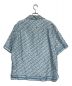 DIOR HOMME (ディオール オム) オブリーク ピクセル シルクツイル ハワイアンシャツ ブルー×ホワイト サイズ:39：98000円