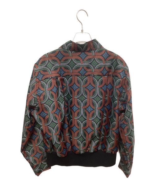 ROBES&CONFECTIONS（ローブスコンフェクションズ）ROBES&CONFECTIONS (ローブスコンフェクションズ) 総柄ショートブルゾン ブラック×グリーン サイズ:SIZE 1の古着・服飾アイテム