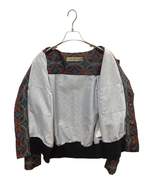 ROBES&CONFECTIONS（ローブスコンフェクションズ）ROBES&CONFECTIONS (ローブスコンフェクションズ) 総柄ショートブルゾン ブラック×グリーン サイズ:SIZE 1の古着・服飾アイテム