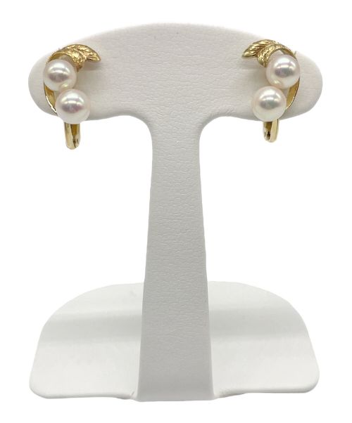 MIKIMOTO（ミキモト）MIKIMOTO (ミキモト) K18YG リーフレリーフ アコヤパール イヤリング サイズ:6.0-63mmの古着・服飾アイテム