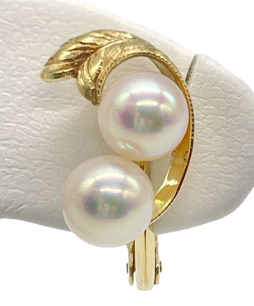 MIKIMOTO（ミキモト）MIKIMOTO (ミキモト) K18YG リーフレリーフ アコヤパール イヤリング サイズ:6.0-63mmの古着・服飾アイテム