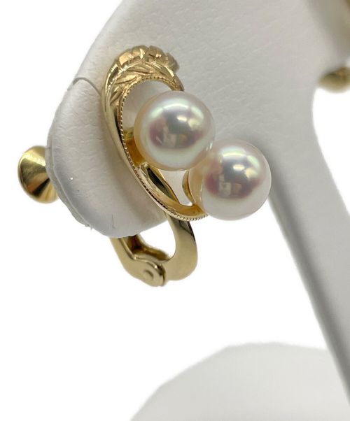 MIKIMOTO（ミキモト）MIKIMOTO (ミキモト) K18YG リーフレリーフ アコヤパール イヤリング サイズ:6.0-63mmの古着・服飾アイテム