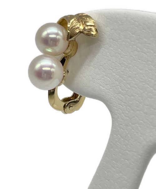MIKIMOTO（ミキモト）MIKIMOTO (ミキモト) K18YG リーフレリーフ アコヤパール イヤリング サイズ:6.0-63mmの古着・服飾アイテム