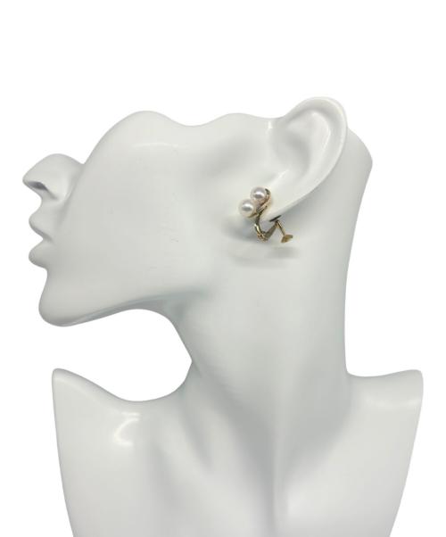 MIKIMOTO（ミキモト）MIKIMOTO (ミキモト) K18YG リーフレリーフ アコヤパール イヤリング サイズ:6.0-63mmの古着・服飾アイテム