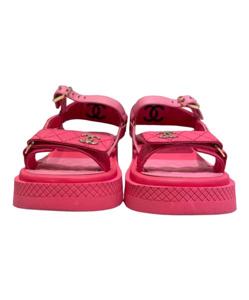 CHANEL（シャネル）CHANEL (シャネル) Matelasse footbed sandal ピンク サイズ:37の古着・服飾アイテム