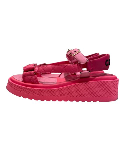 CHANEL（シャネル）CHANEL (シャネル) Matelasse footbed sandal ピンク サイズ:37の古着・服飾アイテム