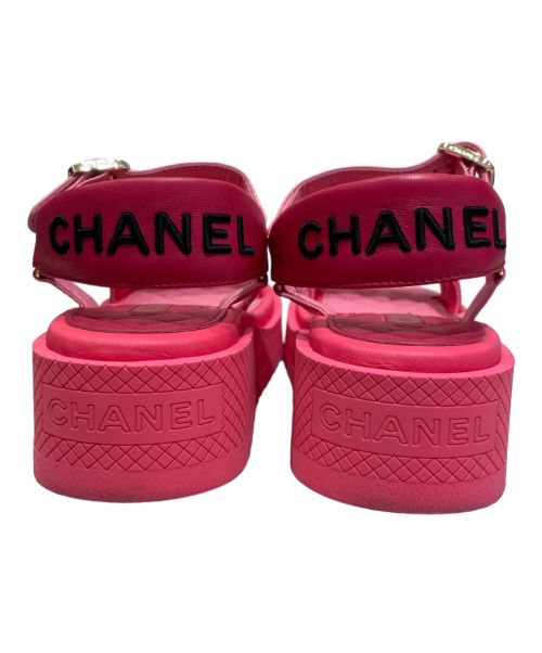CHANEL（シャネル）CHANEL (シャネル) Matelasse footbed sandal ピンク サイズ:37の古着・服飾アイテム