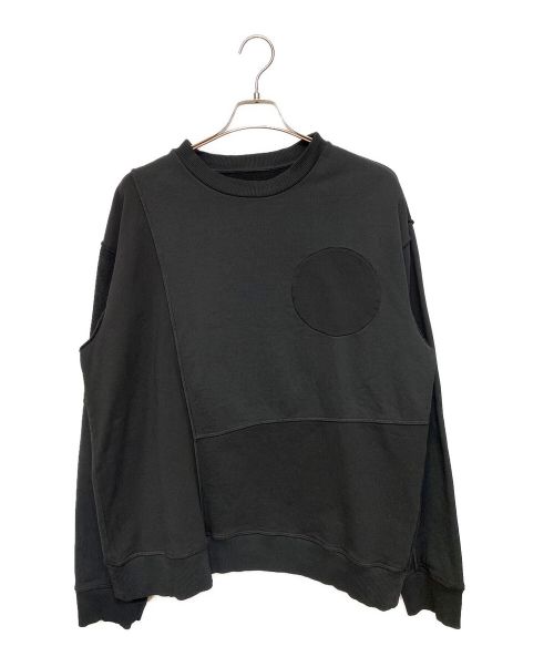 MM6 Maison Margiela（エムエムシックスメゾンマルジェラ）MM6 Maison Margiela (エムエムシックス メゾンマルジェラ) 切替クルーネックスウェット ブラック サイズ:Lの古着・服飾アイテム