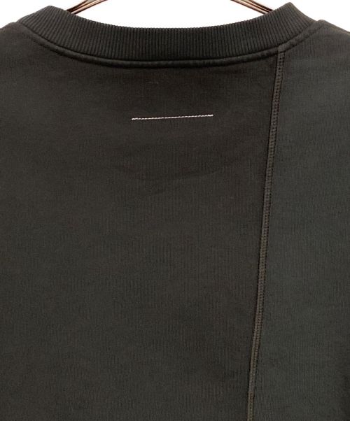 MM6 Maison Margiela（エムエムシックスメゾンマルジェラ）MM6 Maison Margiela (エムエムシックス メゾンマルジェラ) 切替クルーネックスウェット ブラック サイズ:Lの古着・服飾アイテム