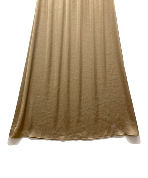 theory（セオリー）theory (セオリー) Crushed Satin Maxi Slip SK　サテンマキシスリップスカート ベージュ サイズ:SIZE Pの古着・服飾アイテム
