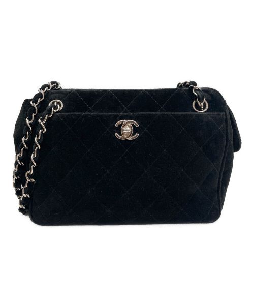 CHANEL（シャネル）CHANEL (シャネル) ベロアマトラッセチェーンショルダーバッグ ブラック サイズ:23の古着・服飾アイテム