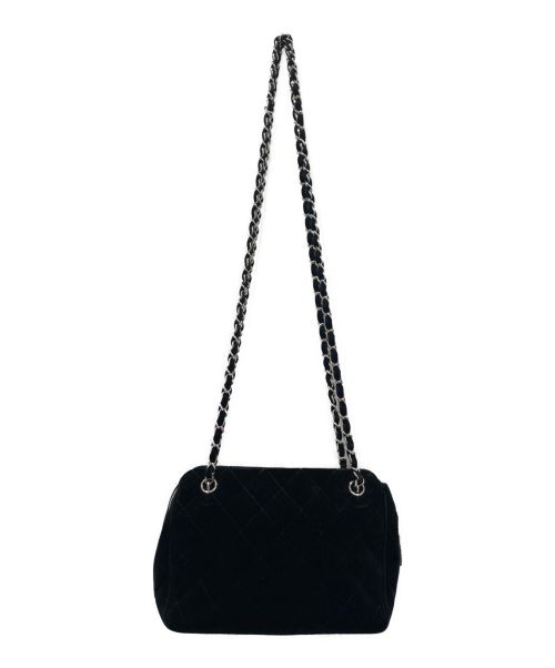 CHANEL（シャネル）CHANEL (シャネル) ベロアマトラッセチェーンショルダーバッグ ブラック サイズ:23の古着・服飾アイテム