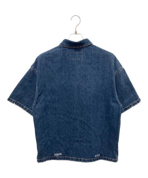 PRADA（プラダ）PRADA (プラダ) トライアングルロゴプレートデニムシャツ インディゴ サイズ:Mの古着・服飾アイテム
