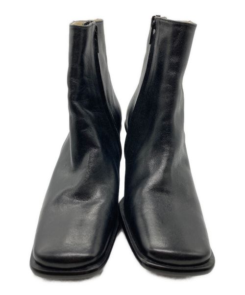 UNTISHOLD（アンチショルド）UNTISHOLD (アンチショルド) スクエアトゥショートブーツ ブラック サイズ:38の古着・服飾アイテム